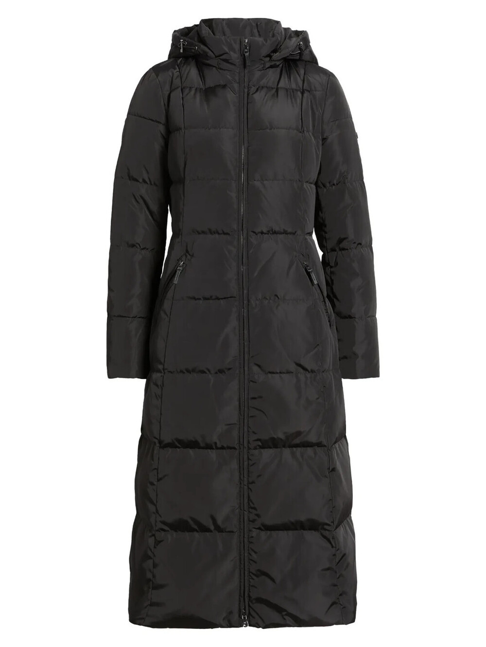 New, Polo Ralph Lauren Hooded Longline Puffer in Black Sz L  #C4873